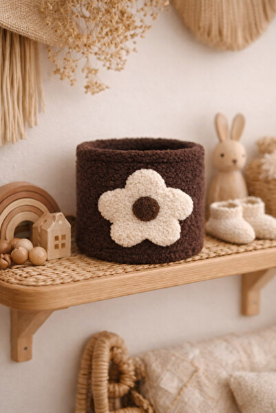 Cherry Bloom Cotton سلة تنظيم من القطيفة موديل باباتيا 20 سم