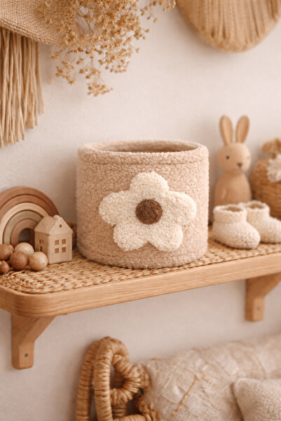 Cherry Bloom Cotton Coș Organizator de Pluș Model Papatya 20 cm