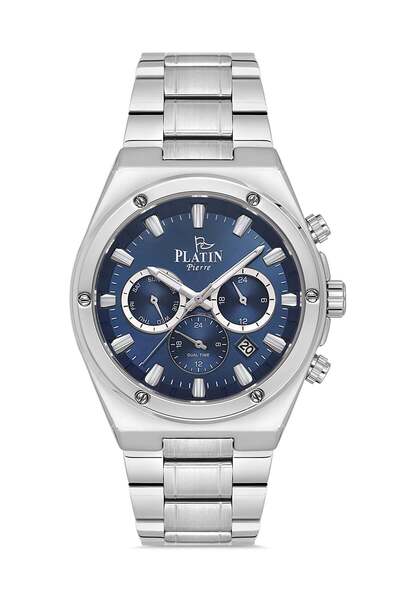 Platin Pierre Hds-1213ga-a3 steel band functions active men's wristwatch