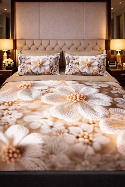 OEM Fine cotton bed linen, Daisy pattern, 6 pieces, complete set, soft materi...