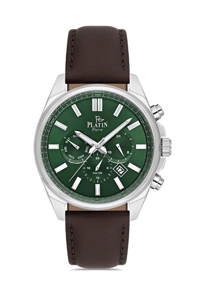 Platin Pierre Hds-1263gb-k10 leather strap active men's wristwatch