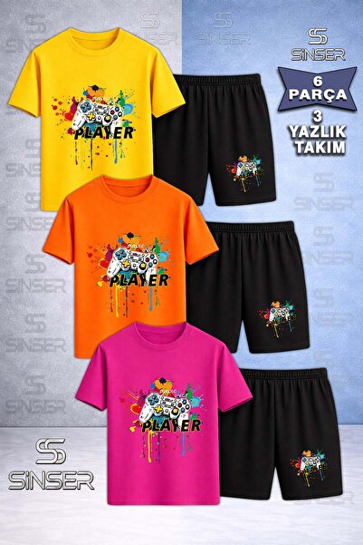 SS SİNSER Παιδικό GAME ON PLAYER COLORFUL Προσαρμοσμένο Τυπωμένο Μπλουζάκι με...