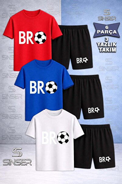 SS SİNSER Παιδικό BRO TOP BEYAZ Σετ μπλουζάκι 3 τεμαχίων με λαιμόκοψη και στά...