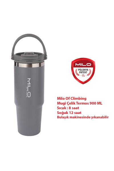 Milo Of Climbing The Mugi 0.9 L Steel Thermos White Black Cold Mug