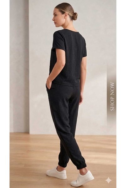 Butik Elastic Waist and Pocket Aerobin Women's Trousers