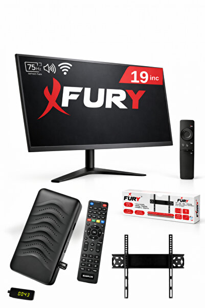 FURY 19’’ (48 Ekran) Monitör|Çanaklı/Çanaksız WiFi'li Uydu Alıcısı+TV Askı Ap...