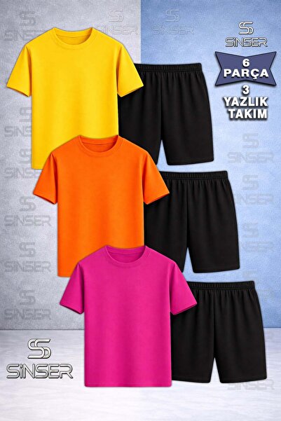 SS SİNSER Children's Sade Special Unprinted Crew Neck 3-Piece T-Shirt - Short...