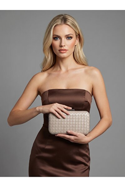 Biçanta Μπεζ Χρώμα Ασημί Λεπτομερής Χειροποίητη Δερμάτινη Τσάντα Ειδικής Σειρ...