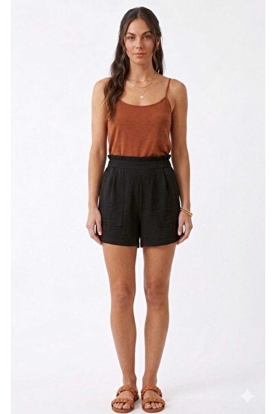Butik Γυναικείο σορτς από ύφασμα Aerobin με ελαστική μέση και τσέπες