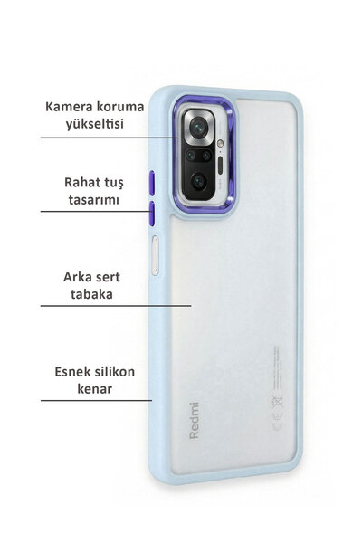 CEPSTOK Redmi Note 10 Pro Case Transparent Hard Silicone Cover with Colored Edges and Camera Detail