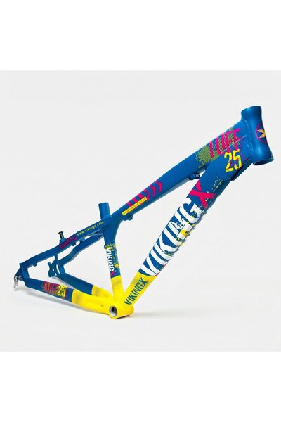 heugers Viking-X 26” Mavi Sarı – Dirt Jump Freeride Bisiklet Kadro – Tuff X-2...