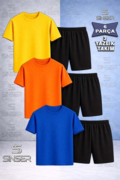 SS SİNSER Tricou pentru copii SADE Special Printless cu gâtul tip crew, 3 pie...