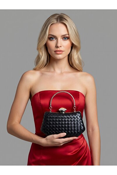 Biçanta Μαύρο Χρώμα Ασημί Λεπτομερές σχέδιο B.O.T.T.E.G.A Χειροποίητο Δερμάτι...