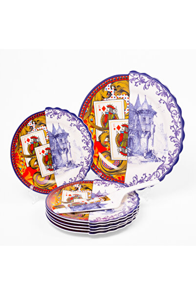 Malooki Set tort Royal – 6 farfurii desert și farfurie mare porțelan, design ...