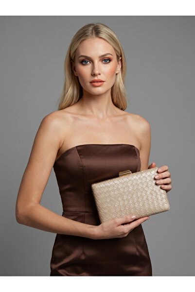 Biçanta Μπεζ Χρώμα Χρυσό Λεπτομερές Χειροποίητο Δερμάτινο Ειδική Σειρά Γυναικ...