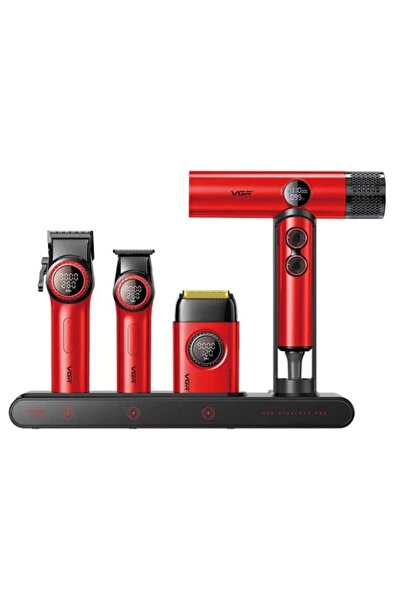 VGR Επαγγελματικό Σετ Combo 4 σε 1 Κόκκινες Πετσέτες