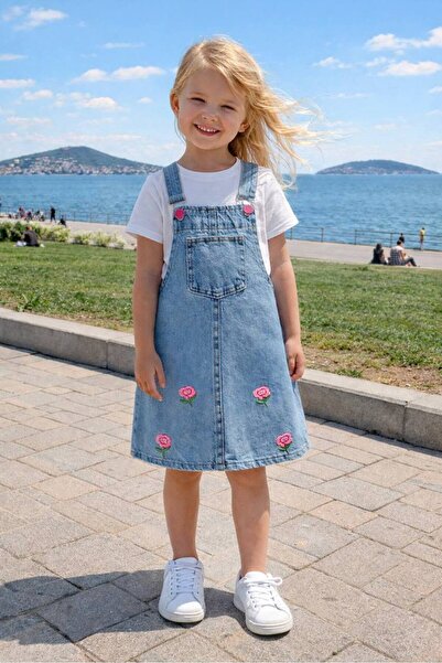 gnygiyim Κοριτσίστικο τζιν σετ Gile με λεπτομέρεια κεντήματος λουλουδιών και ...