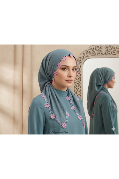 NUMİSTORE İğne oyası yeşil renk yazma