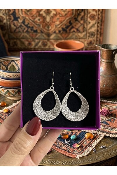 Vintage Takıhane Vintage Otantik Bohem Gümüş Kaplama Küpe