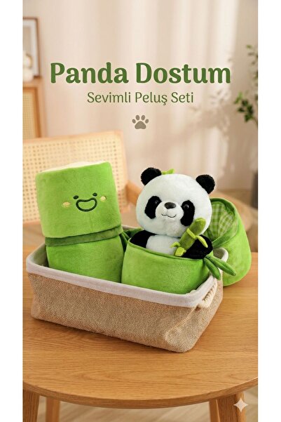 SHAMİRA Bambunun içinden çıkan sevimli peluş panda 30 cm