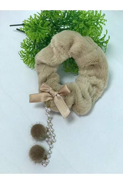VLDORO Pompom Pearl Detailed Plush Rubber Buckle