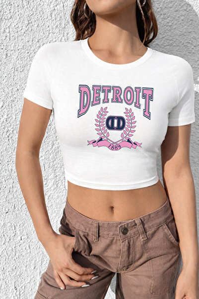 Velostra Γυναικείο μπλουζάκι Detroit με στάμπα για καθημερινή χρήση, στενή εφ...