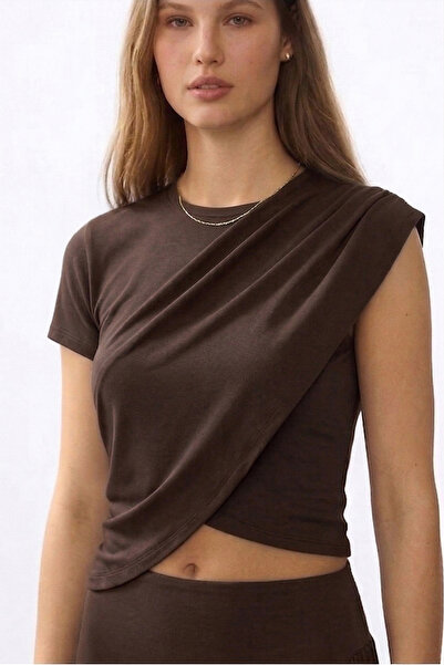 fablair Ασύμμετρη κοπή, ντραπέ καλοκαιρινή μπλούζα, κομψό καθημερινό γυναικεί...