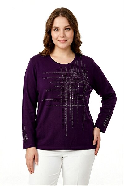 Gürkan Triko Γυναικεία Πλεκτή Μπλούζα με Σχέδιο από Πέτρες για την Εποχή BGL-...