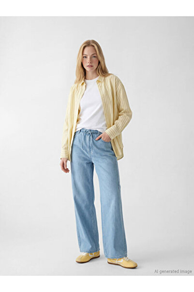 LC Waikiki I Beli Corded Wide Leg Women's Jean Trousers from Freezen Store