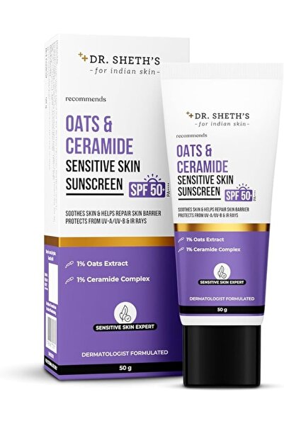 Dr. Sheth's DR SHETH'S OATS & CERAMIDE SENSITIVE SKIN SUNSCREEN SPF50 50G