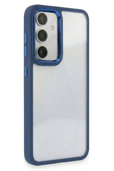 CEPSTOK Samsung Galaxy A35 Case Transparent Hard Silicone Cover with Colored Edges and Camera Detail