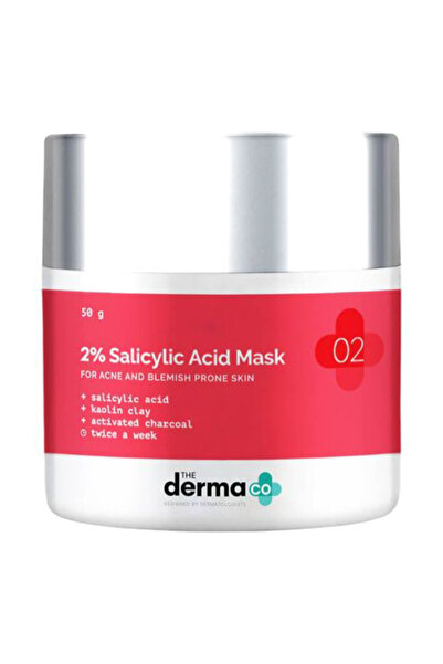 The Derma Co قناع الطين للوجه من ديرما كو بحمض الساليسيليك 2٪ 50 جرام