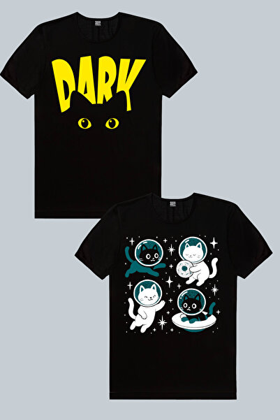 ROCKANDROLL Astro Kediler, Dark Cat Πακέτο με 2 γυναικεία μπλουζάκια Eco