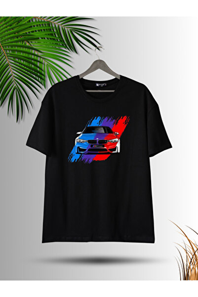 dafri MPOWER Araba Baskılı Sıfır Yaka Kaliteli Pamuklu T-Shirt