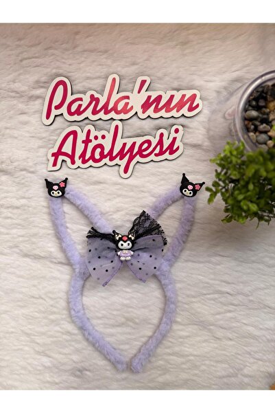 SOFT Kuromi tüylü kulaklı kız çocuk taç