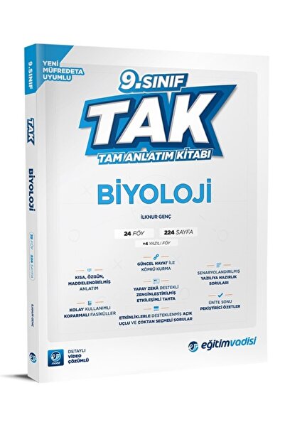 Eğitim Vadisi 2026 9. Sınıf Biyoloji Tak Tam Anlatım Kitabı Maarif Model