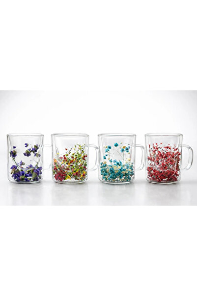 Marsilyan Double Walled Floral Mug Alk4469 Ilkel-Rsitdk4