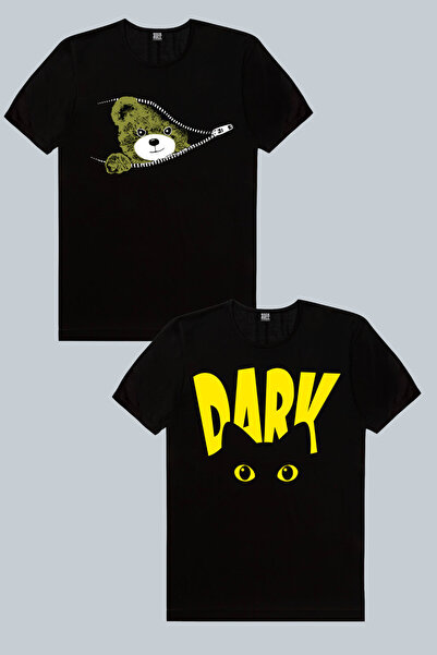 ROCKANDROLL Γυναικείο μπλουζάκι με φερμουάρ Teddy, Dark Cat, Πακέτο 2 τεμαχίω...