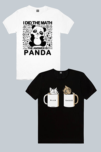 ROCKANDROLL Panda Answer, Milk Plain Black Γυναικείο Μπλουζάκι 2 τεμαχίων Eco...