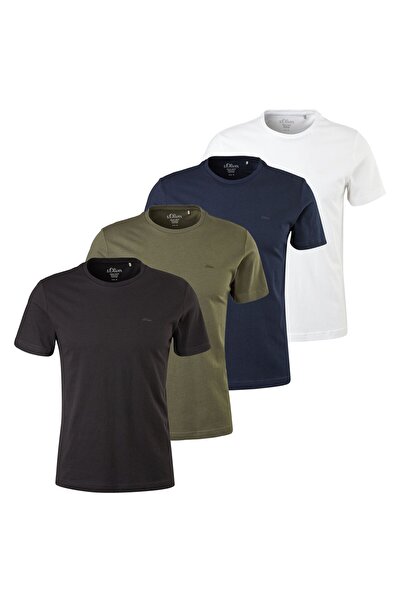 s.Oliver Herren T-Shirt, 4er-Pack - Basic, Rundhals, Baumwolle, einfarbig