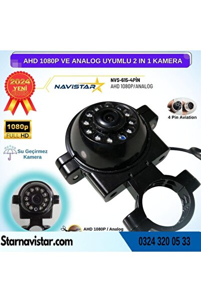 Navistar AHD 1080P Full HD Araç Kamerası 4 Pin Gece Görüşlü Metal Kelepçe