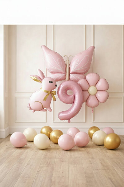 ÇITIPITISTORE Σετ γιορτής γενεθλίων με μπαλόνι από αλουμινόχαρτο πεταλούδα κο...