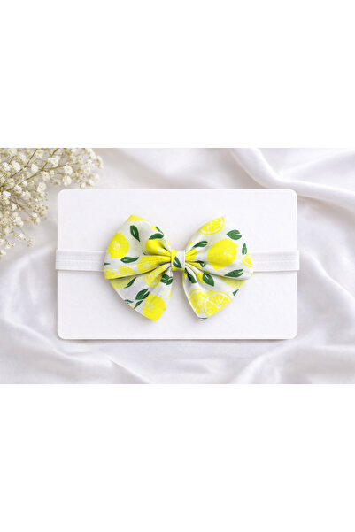 ues Κορδέλα μαλλιών μπαντάνα με φιόγκο με σχέδιο λεμόνι για κοριτσάκι