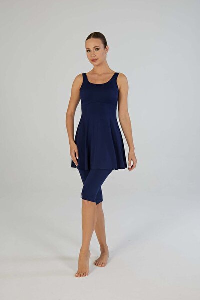 Estiva Women's Strappy Tights Solid Color Dress Swimsuit