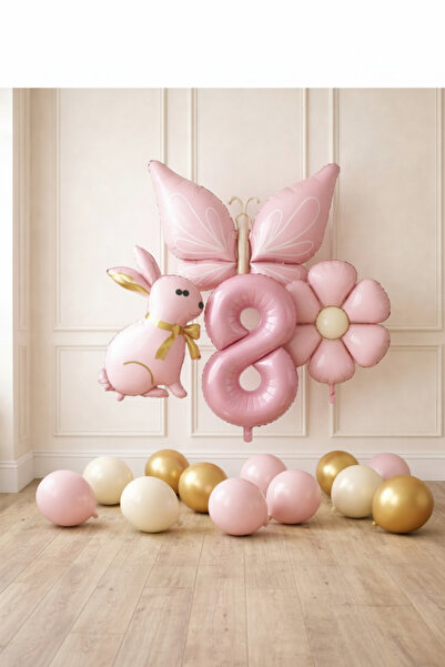 ÇITIPITISTORE Σετ γιορτής γενεθλίων με μπαλόνι από αλουμινόχαρτο πεταλούδα κο...