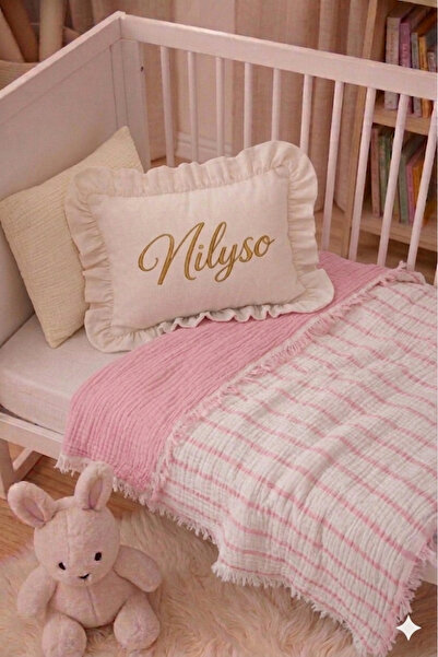 Nilyso Home 4 Katlı Çift Taraflı Müslin Bebek Örtüsü, %100 Pamuk Çok Amaçlı B...
