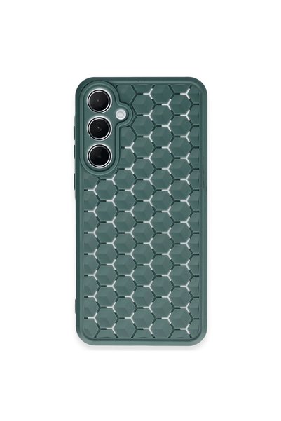 evimdeyokyok Samsung Galaxy A35 5g Case Honeycomb Silicone Cover - Dark Green