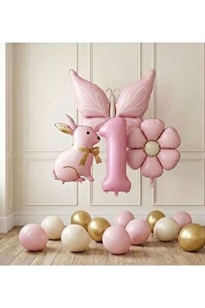 ÇITIPITISTORE Σετ γιορτής γενεθλίων με μπαλόνι από αλουμινόχαρτο πεταλούδα κο...