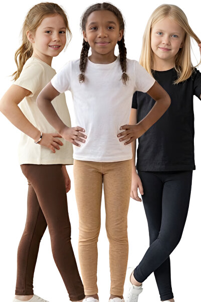United Fabrics Girls' Leggings - Set of 3 - Soft, Stretchy, Comfortable Cotto...
