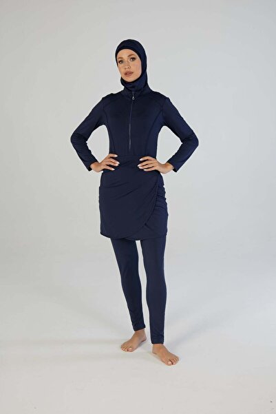 Estiva Πλήρως καλυμμένο μαγιό χιτζάμπ με μισό φερμουάρ και αποσπώμενη φούστα ...